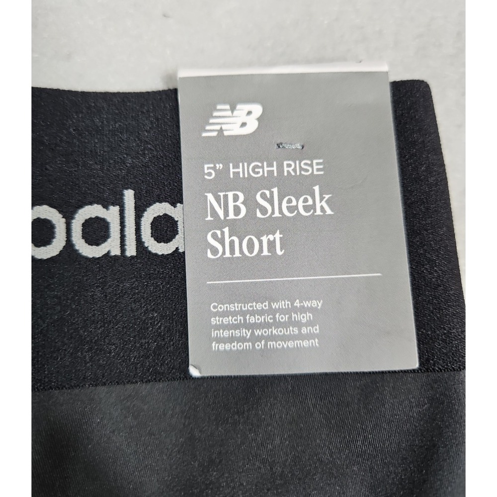 New Balance Womens Black 5" Sleek Bike Shorts Size Medium NWT - Picture 4 of 10
